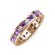3 - Celina 3.00 mm Round Amethyst and Lab Grown Diamond Eternity Band 