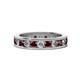 1 - Celina 3.00 mm Round Red Garnet and Lab Grown Diamond Eternity Band 