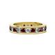 1 - Celina 3.00 mm Round Red Garnet and Lab Grown Diamond Eternity Band 