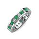 3 - Celina 3.00 mm Round Emerald and Lab Grown Diamond Eternity Band 