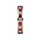5 - Celina 3.00 mm Round Ruby and Lab Grown Diamond Eternity Band 
