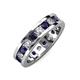 3 - Celina 3.40 mm Round Blue Sapphire and Lab Grown Diamond Eternity Band 