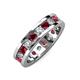 3 - Celina 3.40 mm Round Ruby and Lab Grown Diamond Eternity Band 