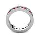 4 - Celina 3.40 mm Round Ruby and Lab Grown Diamond Eternity Band 