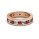 2 - Celina 3.40 mm Round Ruby and Lab Grown Diamond Eternity Band 