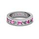 2 - Celina 3.40 mm Round Pink Sapphire and Lab Grown Diamond Eternity Band 