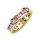 3 - Celina 3.40 mm Round Pink Sapphire and Lab Grown Diamond Eternity Band 