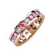 3 - Celina 3.40 mm Round Pink Sapphire and Lab Grown Diamond Eternity Band 