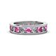 1 - Celina 3.40 mm Round Pink Sapphire and Lab Grown Diamond Eternity Band 