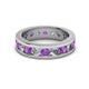 2 - Celina 3.40 mm Round Amethyst and Lab Grown Diamond Eternity Band 