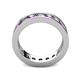 4 - Celina 3.40 mm Round Amethyst and Lab Grown Diamond Eternity Band 