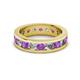 2 - Celina 3.40 mm Round Amethyst and Lab Grown Diamond Eternity Band 