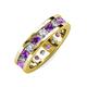 3 - Celina 3.40 mm Round Amethyst and Lab Grown Diamond Eternity Band 