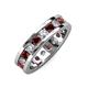 3 - Celina 3.40 mm Round Red Garnet and Lab Grown Diamond Eternity Band 
