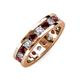 3 - Celina 3.40 mm Round Red Garnet and Lab Grown Diamond Eternity Band 