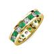 3 - Celina 3.40 mm Round Emerald and Lab Grown Diamond Eternity Band 