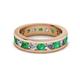 2 - Celina 3.40 mm Round Emerald and Lab Grown Diamond Eternity Band 