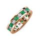 3 - Celina 3.40 mm Round Emerald and Lab Grown Diamond Eternity Band 