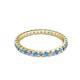 2 - Audrey 2.00 mm Blue Topaz and Lab Grown Diamond U Prong Eternity Band 