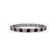 1 - Audrey 2.00 mm Red Garnet and Lab Grown Diamond U Prong Eternity Band 