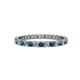 1 - Audrey 2.00 mm Blue and White Lab Grown Diamond U Prong Eternity Band 
