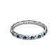 2 - Audrey 2.00 mm Blue and White Lab Grown Diamond U Prong Eternity Band 