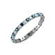 3 - Audrey 2.00 mm Blue and White Lab Grown Diamond U Prong Eternity Band 