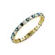 3 - Audrey 2.00 mm Blue and White Lab Grown Diamond U Prong Eternity Band 