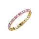 3 - Audrey 2.00 mm Pink Sapphire and Lab Grown Diamond U Prong Eternity Band 