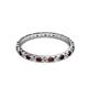 2 - Audrey 2.00 mm Red Garnet and Lab Grown Diamond U Prong Eternity Band 
