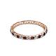 2 - Audrey 2.00 mm Red Garnet and Lab Grown Diamond U Prong Eternity Band 