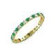 3 - Audrey 2.00 mm Emerald and Lab Grown Diamond U Prong Eternity Band 