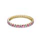 2 - Audrey 2.40 mm Pink Sapphire and Lab Grown Diamond U Prong Eternity Band 