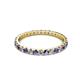 2 - Audrey 2.40 mm Iolite and Lab Grown Diamond U Prong Eternity Band 