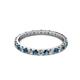 2 - Audrey 2.40 mm Blue and White Lab Grown Diamond U Prong Eternity Band 