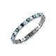 3 - Audrey 2.40 mm Blue and White Lab Grown Diamond U Prong Eternity Band 