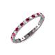 3 - Audrey 2.40 mm Ruby and Lab Grown Diamond U Prong Eternity Band 