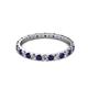 2 - Audrey 2.40 mm Blue Sapphire and Lab Grown Diamond U Prong Eternity Band 
