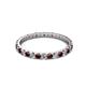 2 - Audrey 2.40 mm Red Garnet and Lab Grown Diamond U Prong Eternity Band 
