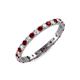 3 - Audrey 2.40 mm Red Garnet and Lab Grown Diamond U Prong Eternity Band 