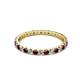 2 - Audrey 2.40 mm Red Garnet and Lab Grown Diamond U Prong Eternity Band 