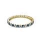 2 - Audrey 2.40 mm Blue and White Lab Grown Diamond U Prong Eternity Band 