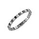 3 - Audrey 2.40 mm Black and White Lab Grown Diamond U Prong Eternity Band 
