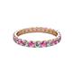 2 - Audrey 3.00 mm Pink Sapphire and Lab Grown Diamond U Prong Eternity Band 