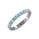 3 - Audrey 3.00 mm Blue Topaz and Lab Grown Diamond U Prong Eternity Band 