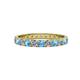 1 - Audrey 3.00 mm Blue Topaz and Lab Grown Diamond U Prong Eternity Band 