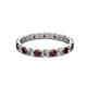 2 - Audrey 3.00 mm Red Garnet and Lab Grown Diamond U Prong Eternity Band 