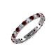 3 - Audrey 3.00 mm Red Garnet and Lab Grown Diamond U Prong Eternity Band 