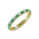 3 - Audrey 3.00 mm Emerald and Lab Grown Diamond U Prong Eternity Band 
