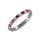 3 - Audrey 3.00 mm Ruby and Lab Grown Diamond U Prong Eternity Band 